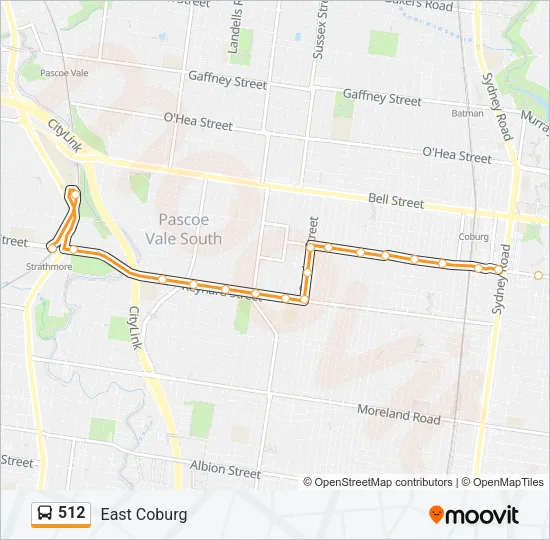 512 Bus Line Map