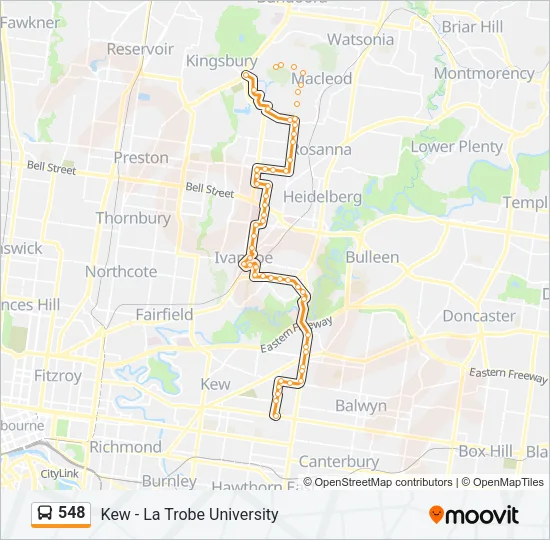 548 Bus Line Map