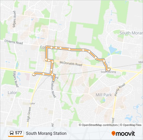 Mapa de 577 de autobús