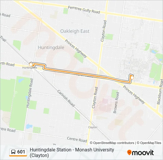 601 Bus Line Map