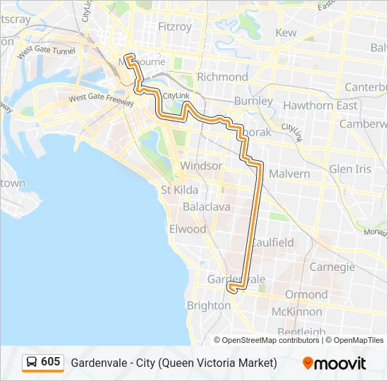 605 Bus Line Map