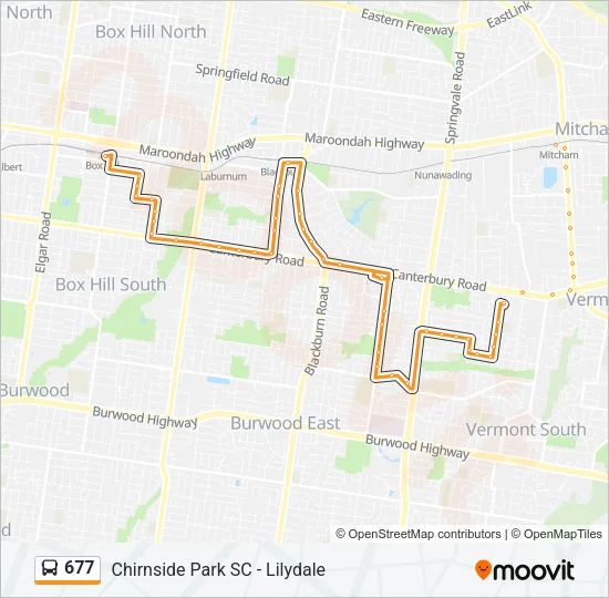 677 Bus Line Map