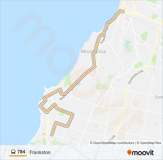 Mapa de 784 de autobús