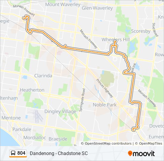 Bus 804 Route Map 804 Route: Schedules, Stops & Maps - Dandenong (Updated)