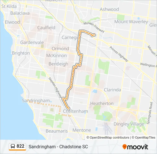 822 Bus Line Map