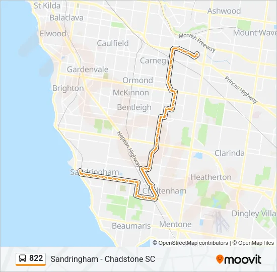 822 Bus Line Map