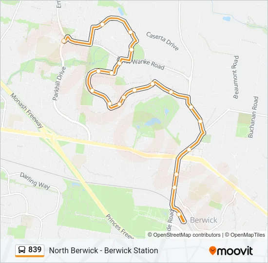 839 Bus Line Map