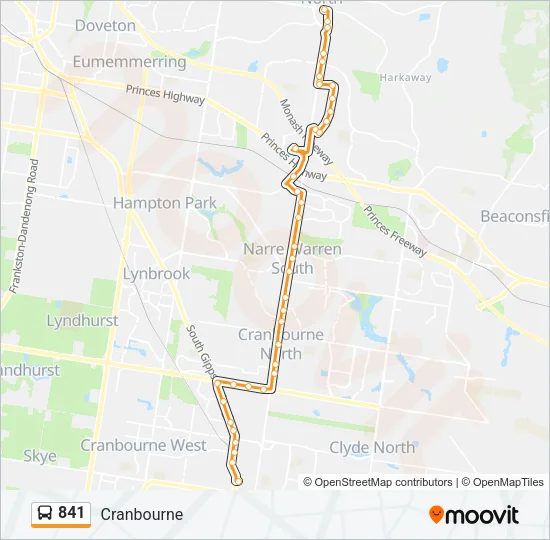 841 Bus Line Map