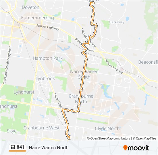 841 Route: Schedules, Stops & Maps - Narre Warren North (Updated)