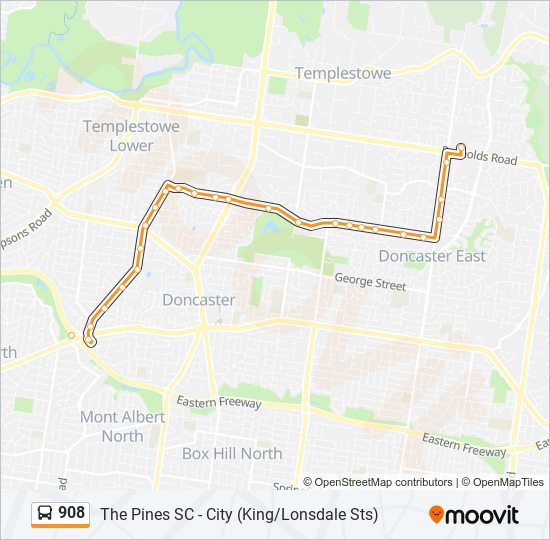 908 bus Line Map