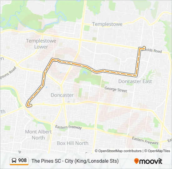 908 Bus Line Map