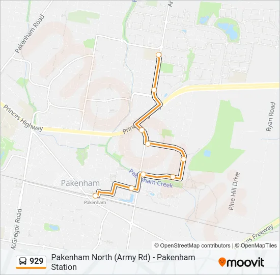 929 Bus Line Map