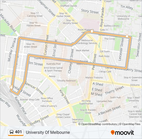 401 Bus Line Map