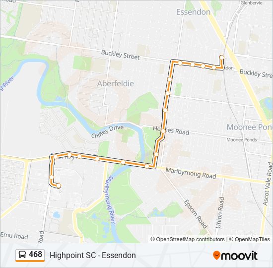 468 bus Line Map