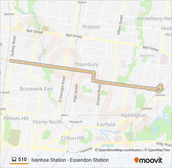 510 bus Line Map