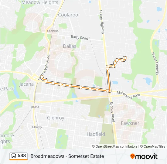 538 Bus Line Map