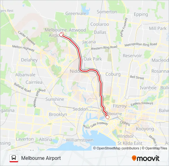 MELBOURNE CITY EXPRESS Bus Line Map