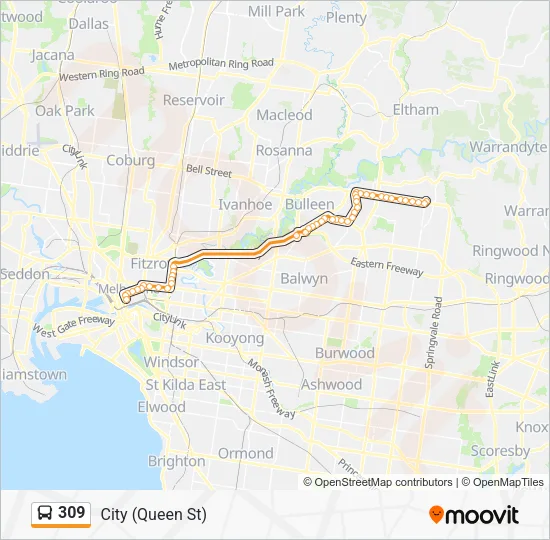 309 Bus Line Map