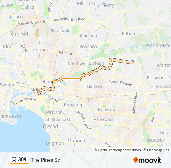 309 Bus Line Map