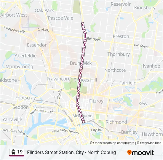 19 Tram Line Map