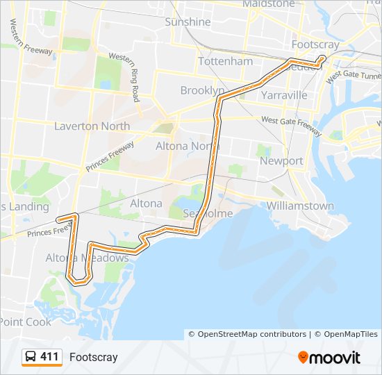 411 Route Schedules Stops Maps Footscray Updated 