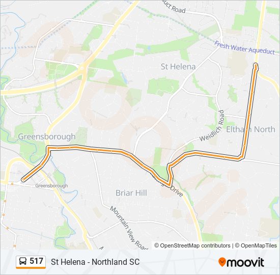 Mapa de 517 de autobús