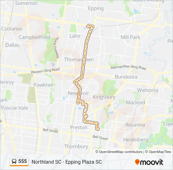 555 Bus Line Map
