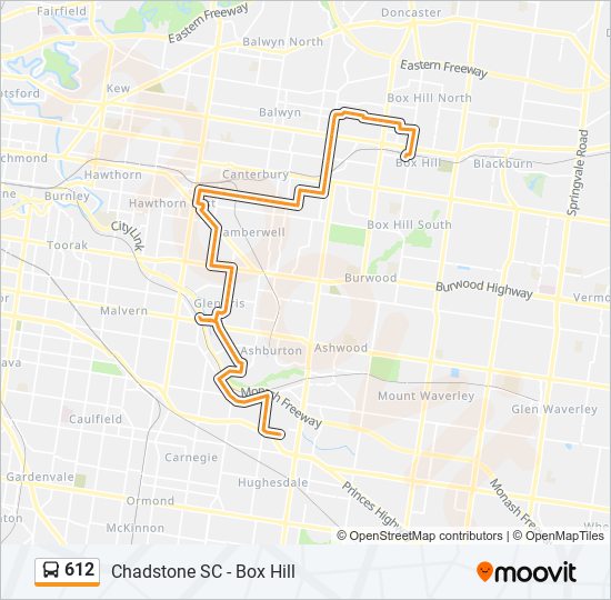 612 Route Schedules Stops Maps Chadstone Sc Updated 