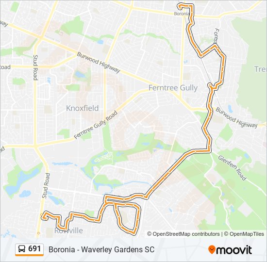 Mapa de 691 de autobús