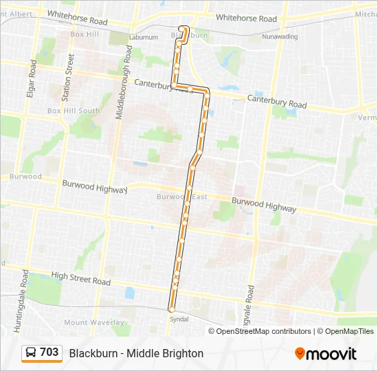 703 Route: Schedules, Stops & Maps - Syndal Station (Updated)