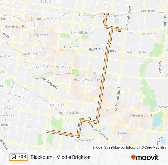 703 Route: Schedules, Stops & Maps - Oakleigh (Updated)