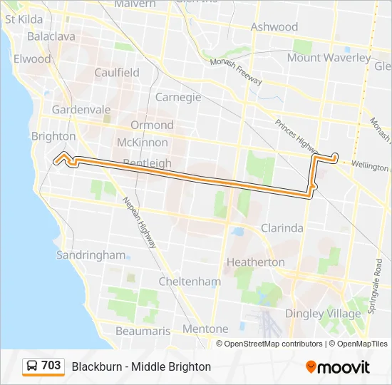 703 Bus Line Map
