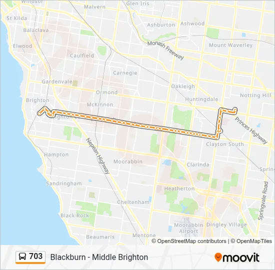 703 Route: Schedules, Stops & Maps - Monash University (Updated)