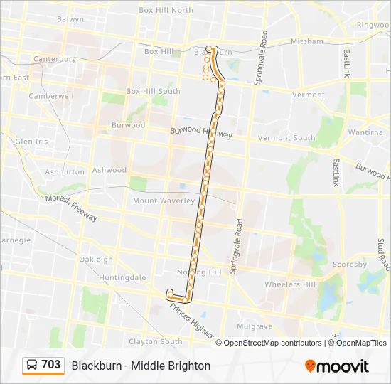 703 Route: Schedules, Stops & Maps - Monash University (Updated)