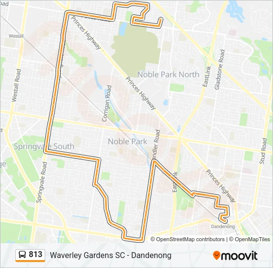 813 Bus Line Map