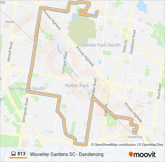 813 bus Line Map