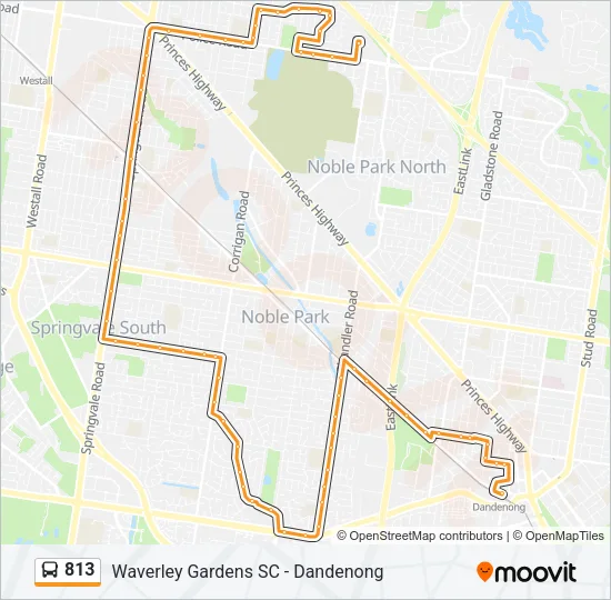 813 Bus Line Map
