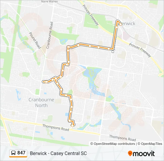 847 Bus Line Map