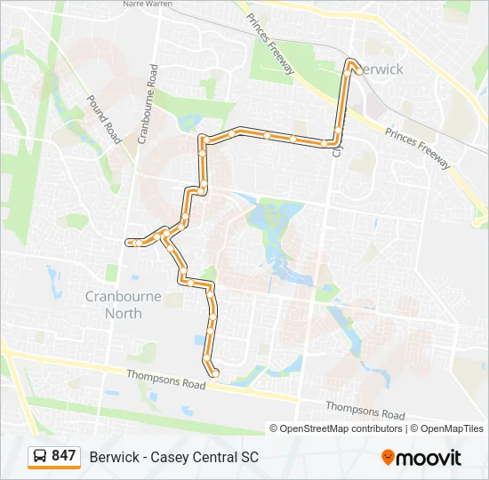 847 Bus Line Map