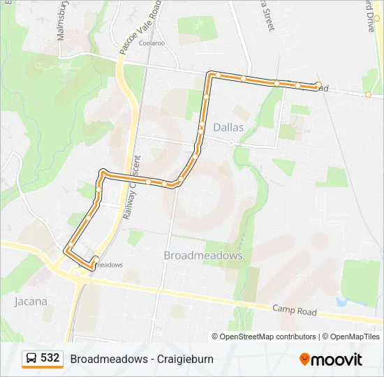 532 Bus Line Map