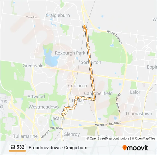 532 Bus Line Map