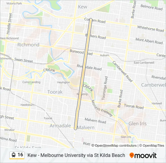 16 Tram Line Map