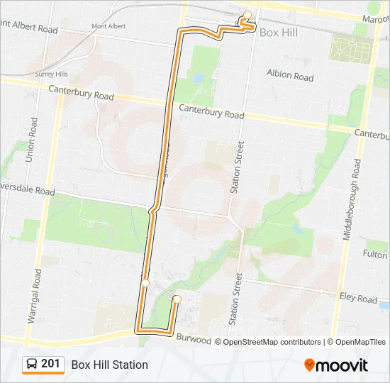 201 Bus Line Map