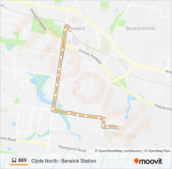889 Bus Line Map