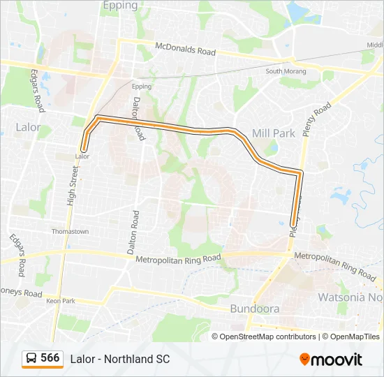 566 Bus Line Map