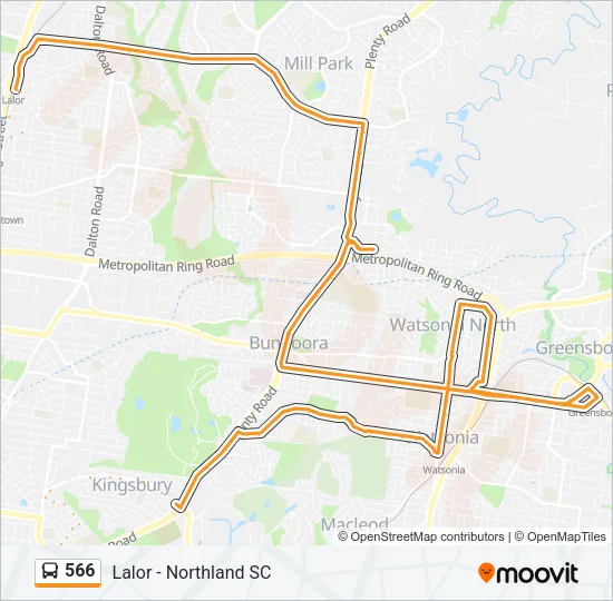 566 Bus Line Map