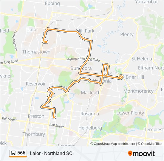 566 bus Line Map