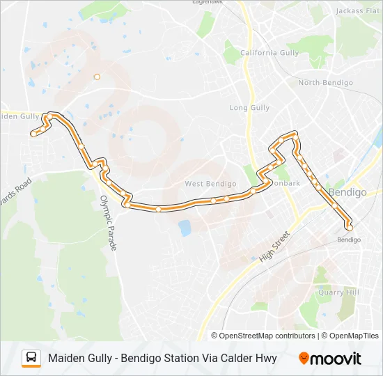 54 Bus Line Map