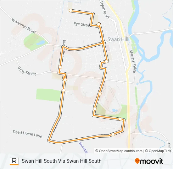 SOUTH - SCHOOLS PM Bus Line Map