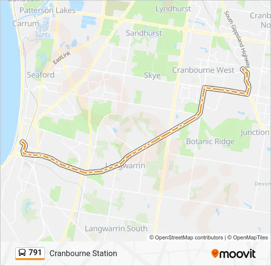 791 Bus Line Map